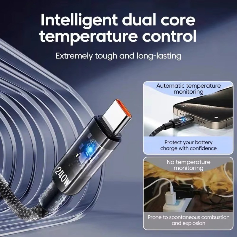 สายชาร์จ USB เป็น Type C ของ Super Flash 240W รูปที่ 5
