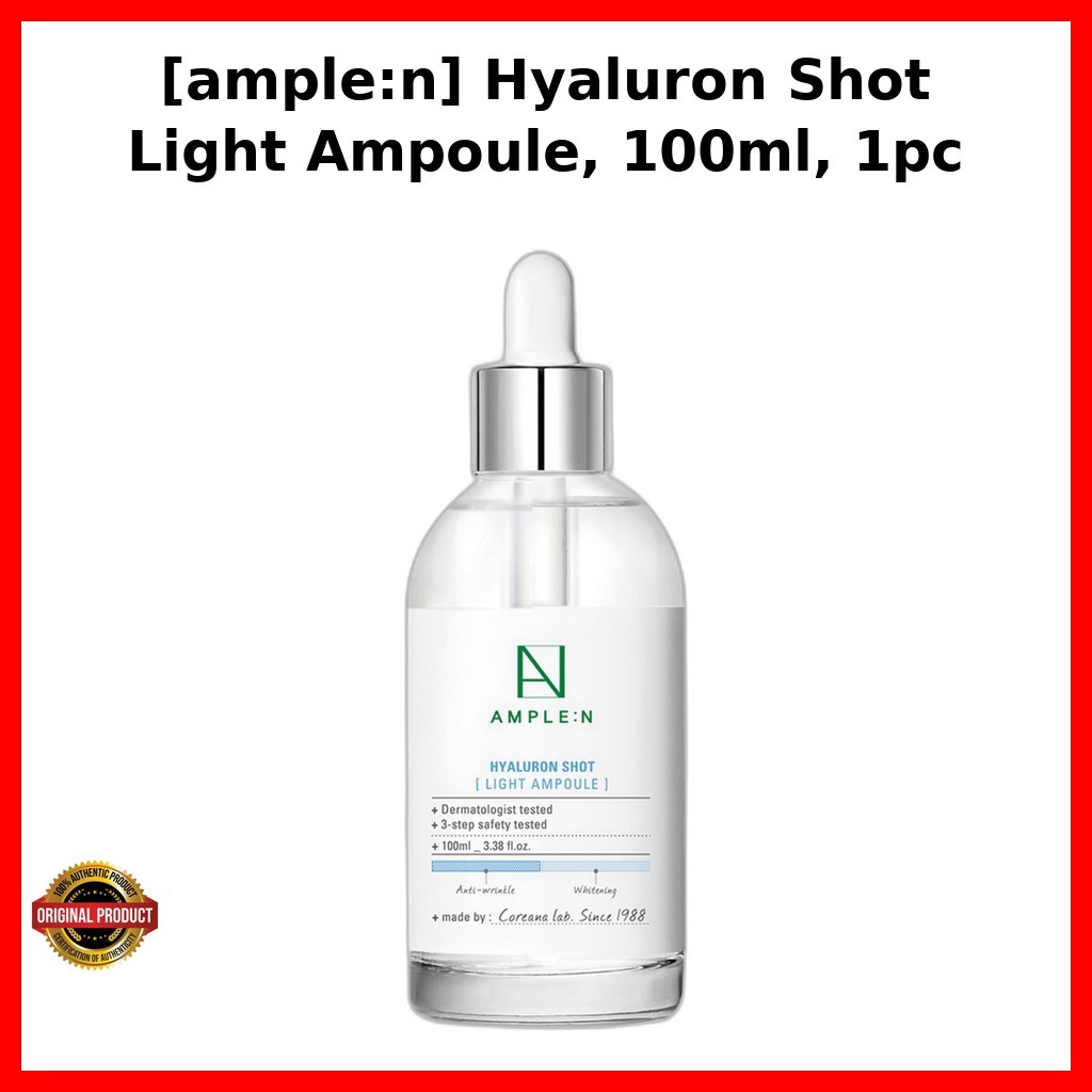 [ample:n] Hyaluron Shot Light Ampoule, 100ml, 1pc / Korean Ampoule / Quick Absorption / ของแท้ 100% 
