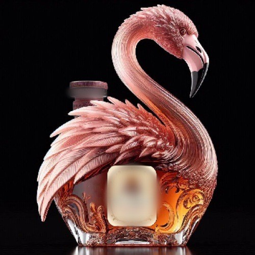 Creative Flamingo Glass Craft Whiskey Bottle Hand-painted Glass