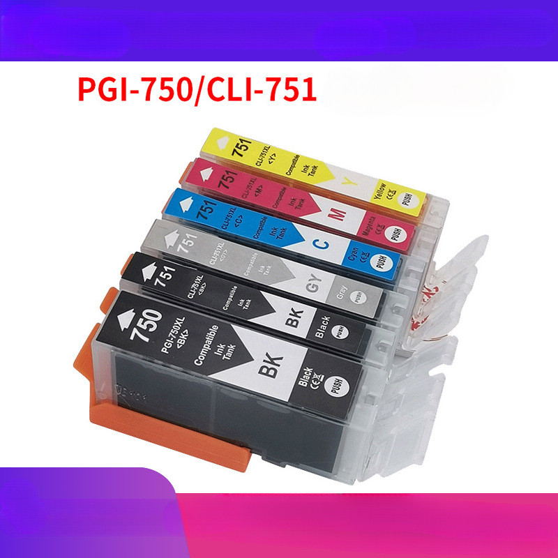 เข้ากันได้กับตลับหมึก Canon PGI750XL CLI751XL MG7170 7570 IP7270 8770 IX6870
