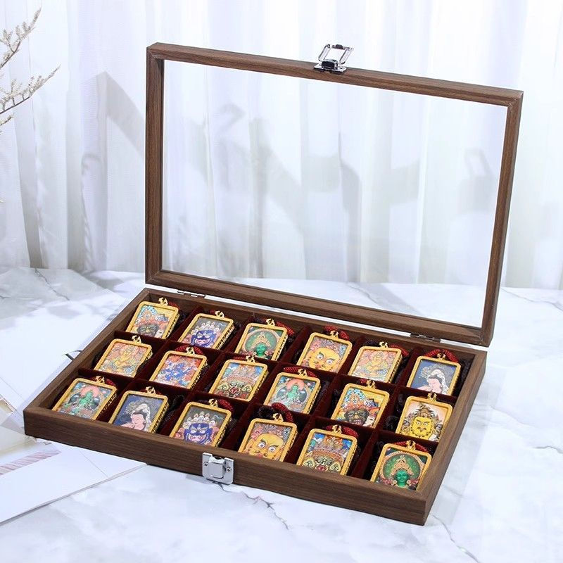 New Product#Thangka storage box, Zaki Lam Buddha amulet collection display box with lid, dustproof p