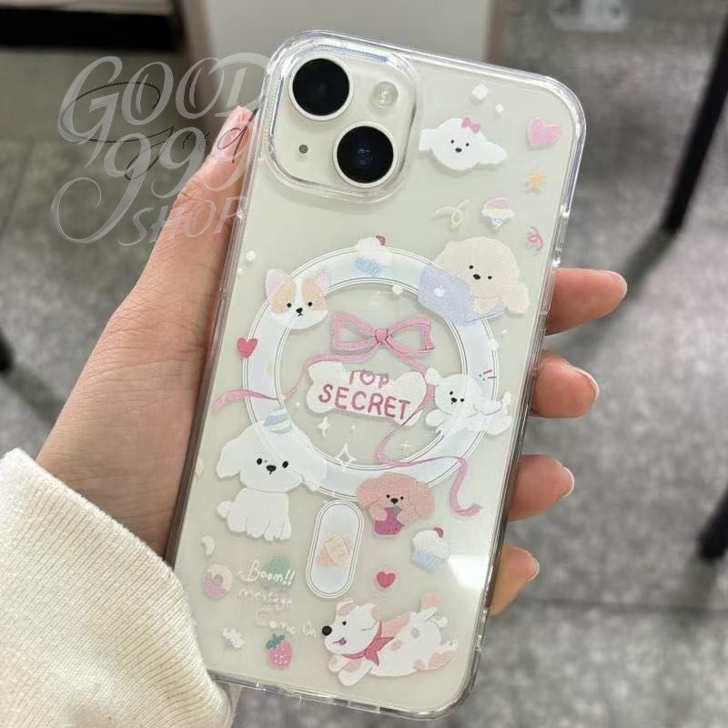 🦋GOOD🦋แม่เหล็ก เคสใสกันกระแทก เคสสําหรับไอโฟน 11 เคสชาร์ได้ สำหรับ IPhone 17 16 11 Pro MAX 13 15 7Plus 14 12 ของเล่น
