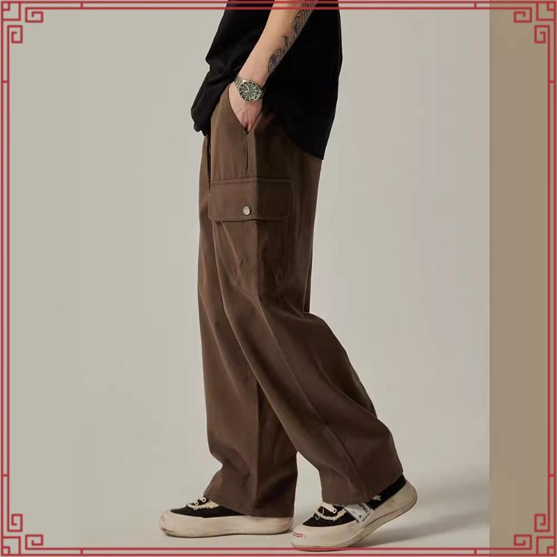 Eaglade Tactical Cargo Baggy Loose Pants for Men Q47 in Brown B02