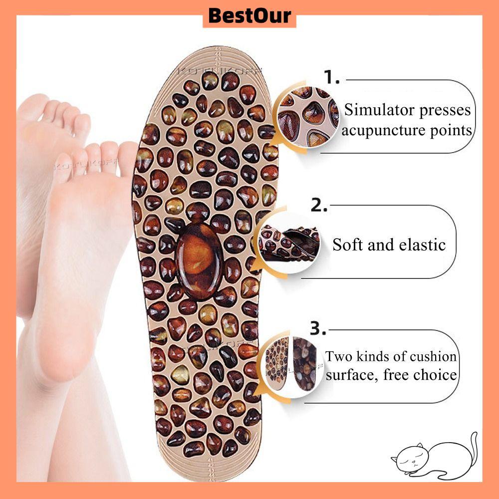 BESTOUR รองเท้า Insoles Cobblestone Therapy Feet Massage