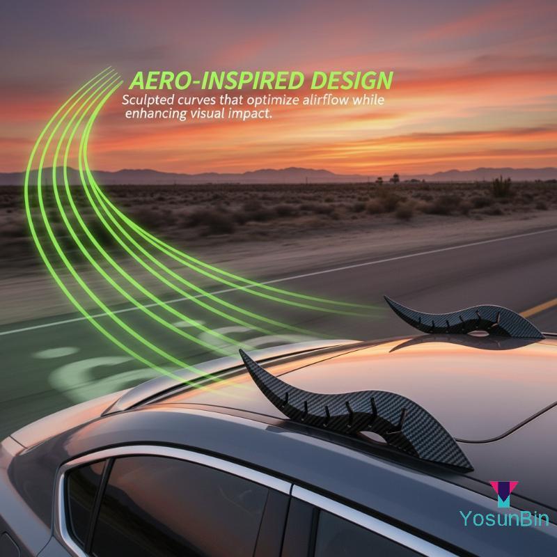 YosunBin] 2 ชิ้นส่วนบุคคล Universal Car 3D Dragon Horn หลังคาตกแต่ง Creative & Cool อุปกรณ์ตกแต่งภาย