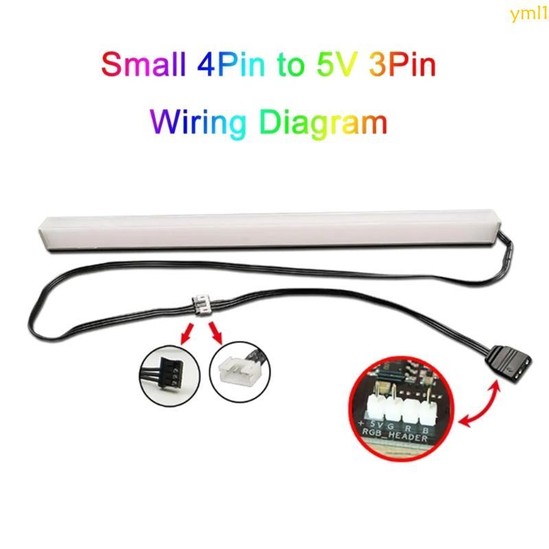 Yml1 ARGB Extension Cable ARGB Splitter Cable 5V 3Pin to 4Pin ARGB Extension Cable