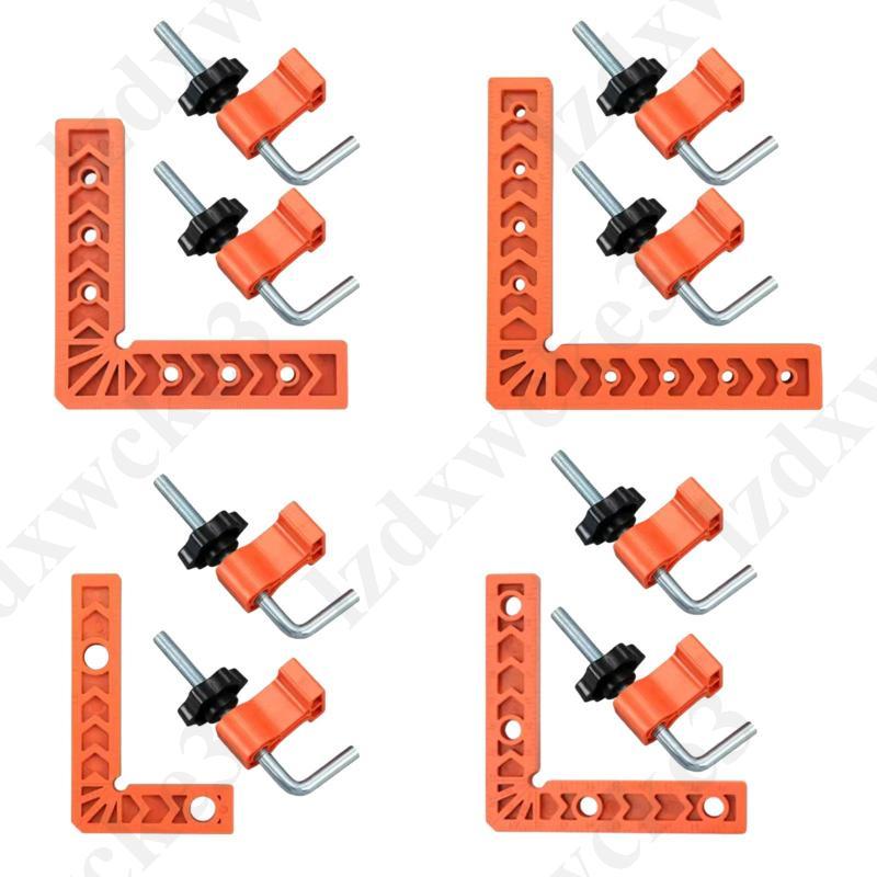 [Lzdxwcke3] Positioning Squares Woodworking Corner Clamps Set วัสดุ ABS ทนทานสําหรับทํากรอบรูปและกล่