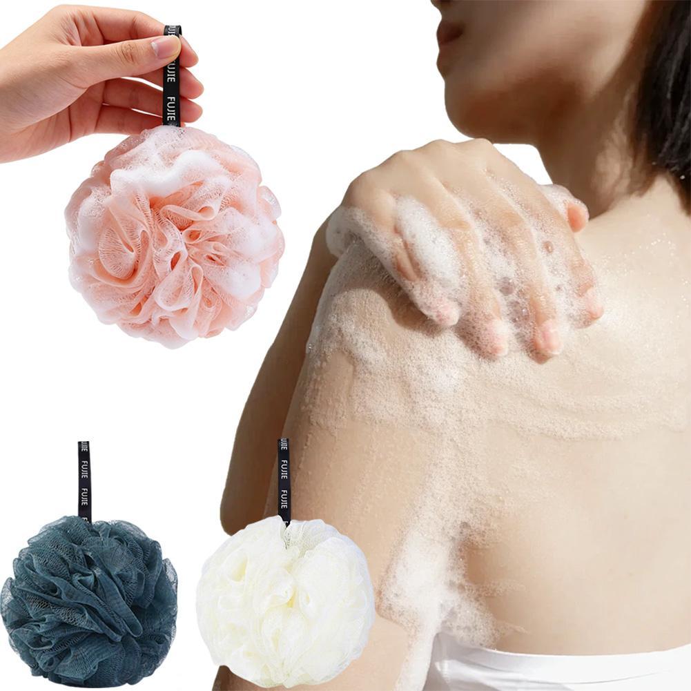 Bath Shower Ball ฟองน้ํา Bath Loofahs ตาข่าย Pouf Shower Ball สีที่มี 3 V2o0