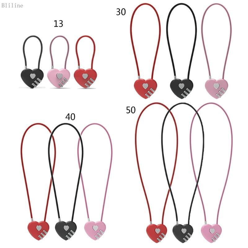 Bilin Solid Wishes-Lock Heart Shape Padlocks สําหรับคนรักงานแต่งงานลวดยาว