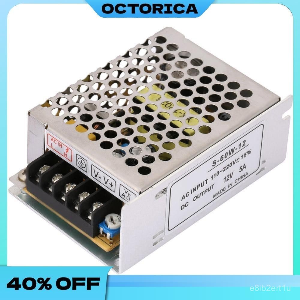 12V 5A Power Supply Adapter 60W Power Supply Transformer Switch 220 AC To 12V DC