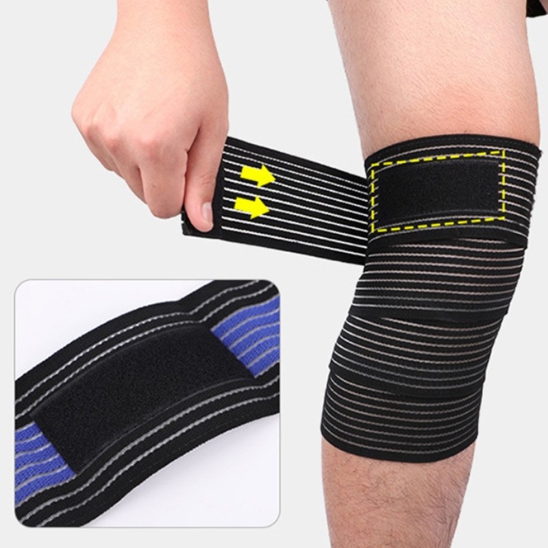 Mon Stretching Knee Support Strap 180X8cm For Gym Workout Running Basketball Football