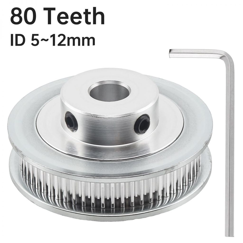 GT2 Timing Belt Pulley 80 ฟัน Timing Pulley 2GT Idler Pulley สําหรับ 6 มม.ความกว้างเข็มขัด/เครื่อง C