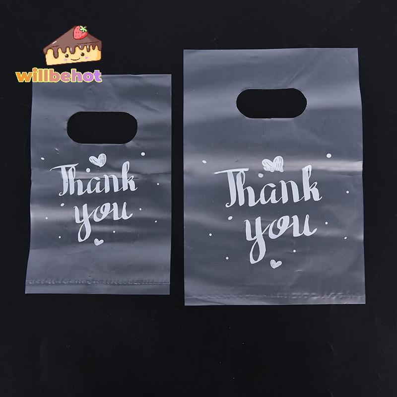 [Willbehot-t] 100 ชิ้น Mini ขอบคุณถุงของขวัญพลาสติกงานแต่งงานถุงขนมกระเป๋าช้อปปิ้งกระเป๋า [ใหม่]