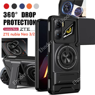 ปลอกสําหรับ ZTE nubia Neo 3 2 2025 เคสโทรศัพท์แม่เหล็กสไลด์ป้องกันเลนส์กล้องพร้อมขายึดสําหรับ nubiaNeo3 nubiaNeo2 Neo3 Neo2 เกราะโทรศัพท์แหวนขาตั้ง shell