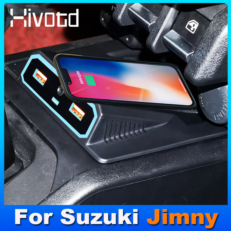 รถ 15W Fast CHARGING รถ Wireless Charger USB Dual Port Expansion ชาร์จมือถือ Pad ยานยนต์ภายในการปรับ