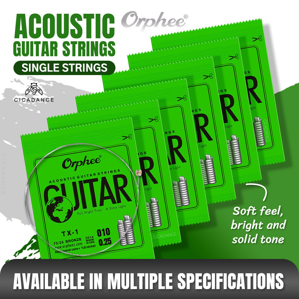 Orphee/0PCSSle Original กีตาร์อะคูสติกเปลี่ยน String Phosphor Bronze Winding String Rust-Proof อิสระ