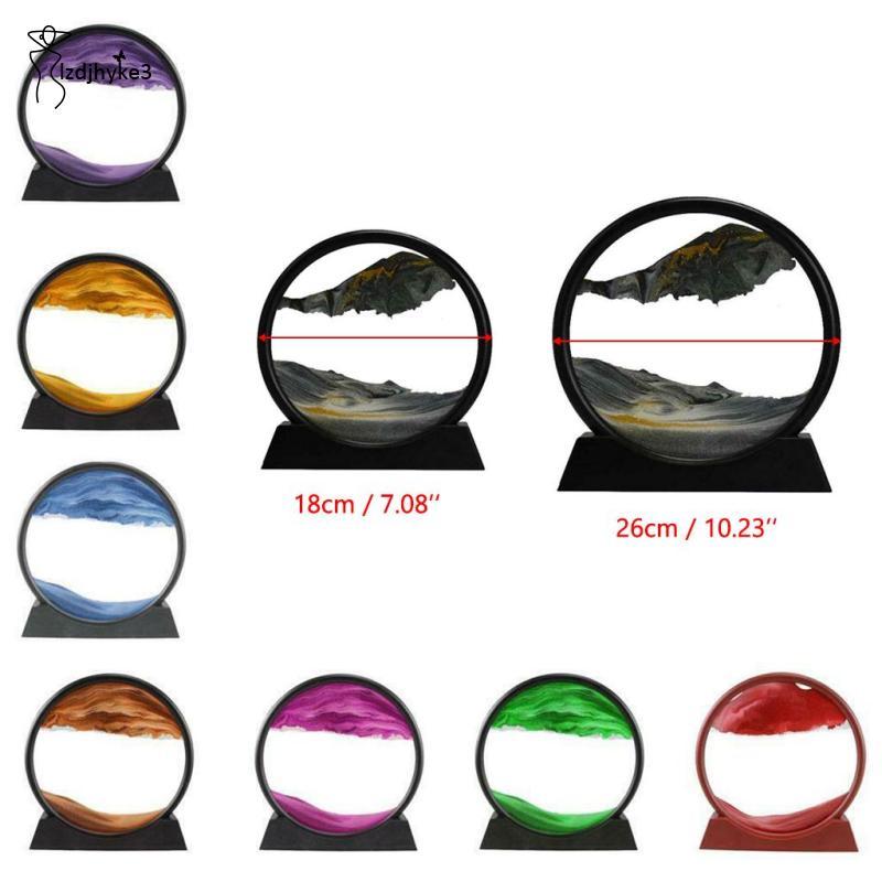 [lzdjhyke3] Glass Moving Sands Art Painting Dynamic Sand-scape Desk Tabletop Jewelry