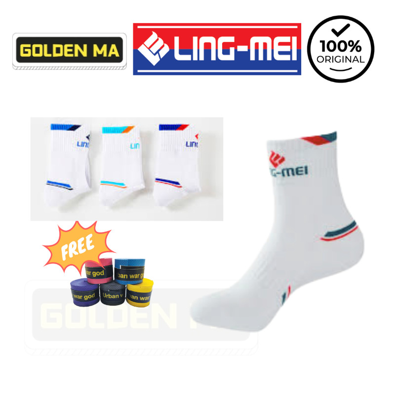 Ling Mei ถุงเท้าแบดมินตันผ้าฝ้ายหวีป้องกันแบคทีเรีย AS-301