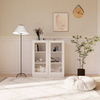 Looms ตู้เตี้ยบานกระจก ขนาด 80 ซม. รุ่น GLAZIA สีขาว (80x31.…