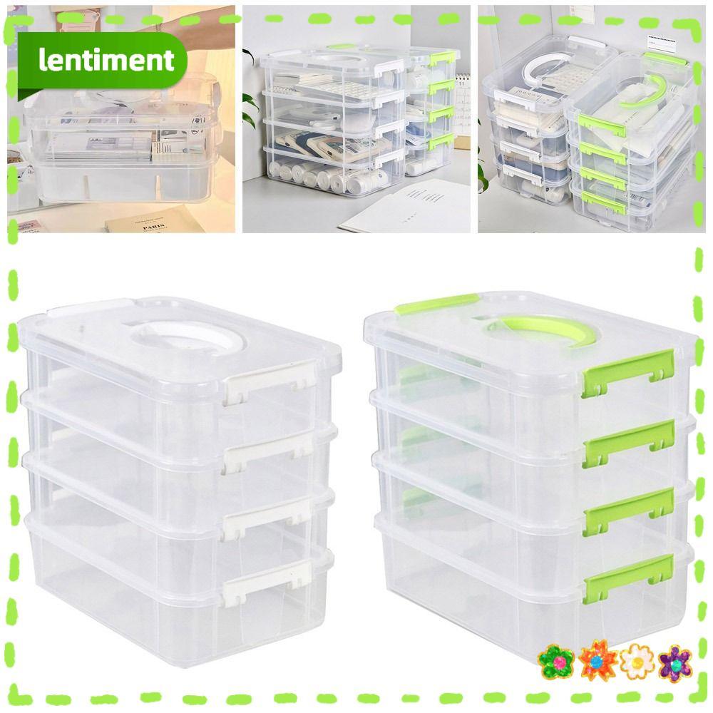 LENTIMENT 1 ชิ้นแต่งหน้ากล่อง,ลิ้นชักตาราง 4 ชั้นโต๊ะจัดเก็บ,พลาสติกโรงเรียนสํานักงานซ้อนเครื่องประดับถังคอนเทนเนอร์