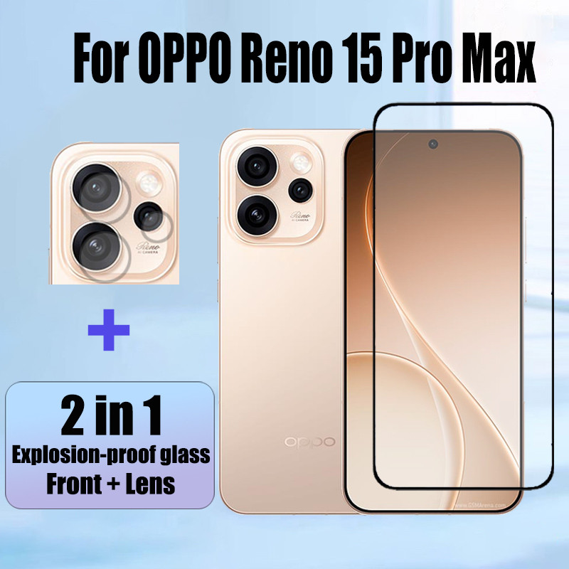 2 in 1 HD ฟิล์ม Reno 15 Pro Max 5G ป้องกันหน้าจอ สำหรับ กระจกนิรภัยสําหรับ สำหรับ OPPO Reno 15F 14 13 13F 12 12F 11F Pro 5G Anti-impact Glass ฟิล์ม กันรอยหน้าจอ สำหรับ ฟิล์มกระจก & ฟิล์มกล้อง
