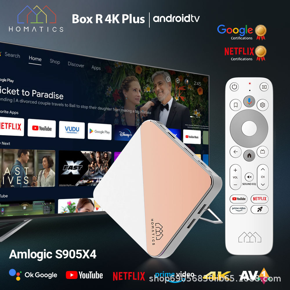 HOMATICS Box R 4K Plus กล่องทีวี AndroidTV14 Netfix & Googl