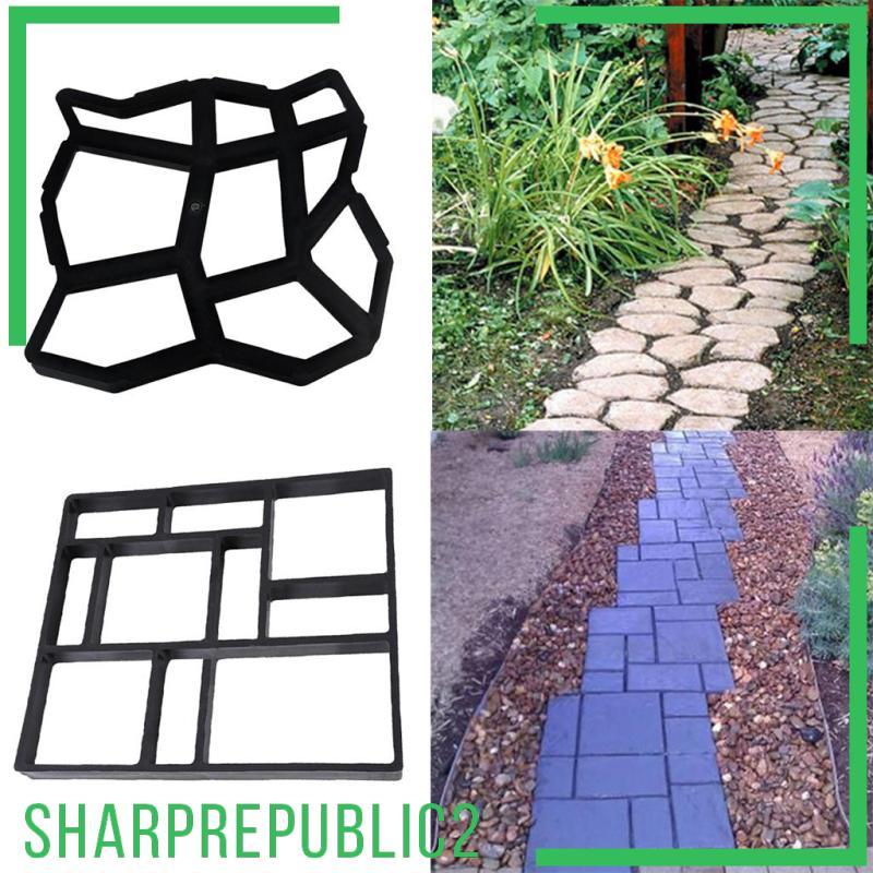 [Sharprepublic2] Pavement maker Driveway Walk Pavement Mold Patio สนามหญ้าคอนกรีต Stepping Mould
