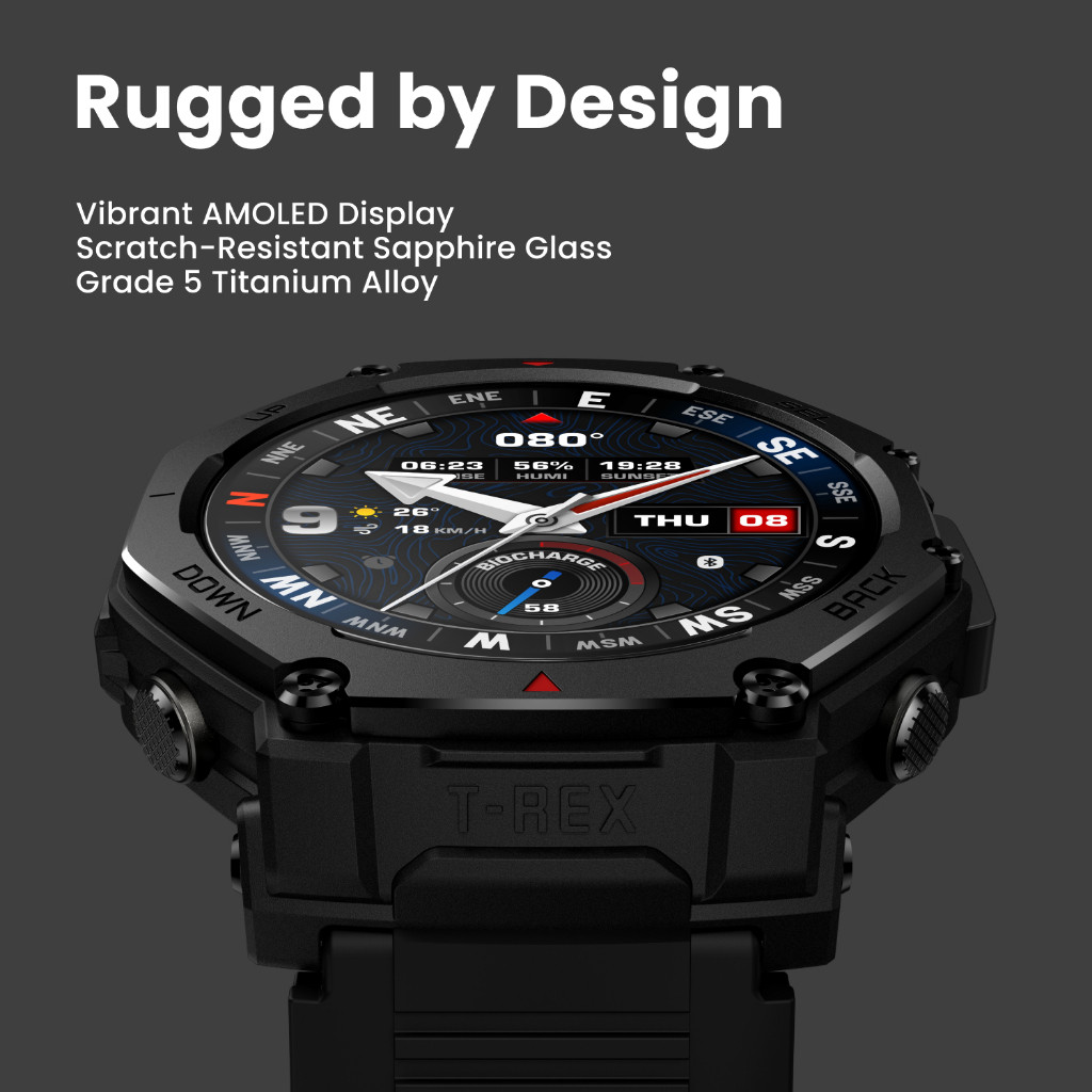 Amazfit สมาร์ทวอทช์ T-Rex 3 Pro 48mm/44mm กันน้ำ 10ATM มาตรฐาน Military ราคา ถูกที่สุด ดีลบีเคเค แกลเลอรีภาพที่ 2