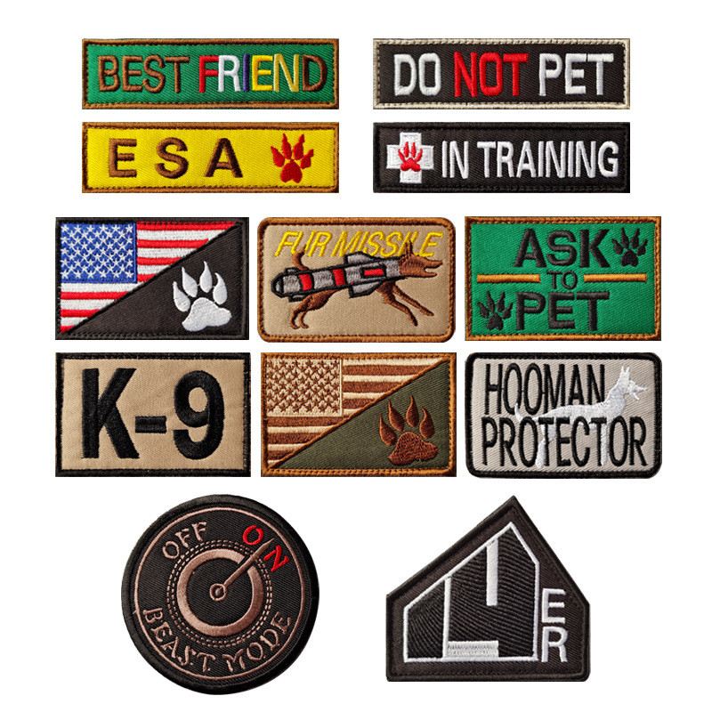 กู้ภัยสุนัขปัก Velcro Badge Service Dog Patch เสื้อกั๊กยุทธวิธี Labeling Morale Badge พร้อมสต็อก KO2