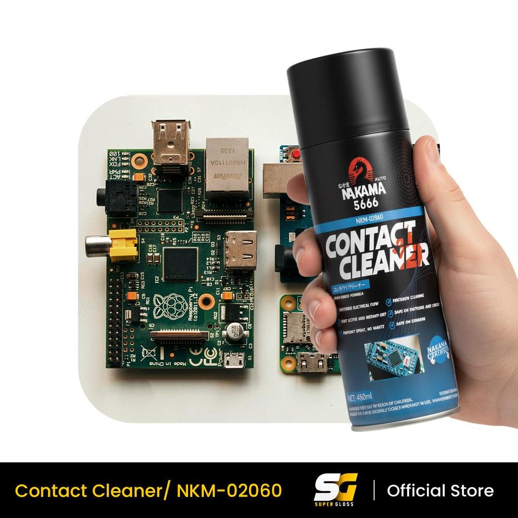 Nakama Contact Cleaner สเปรย์ล้างแอร์โฟร์สำหรับรถยนต์ ขนาด 450 ml ทำความสะอาดเซ็นเซอร์ หน้าสัมผัสทางไฟฟ้า แผงวงจร
