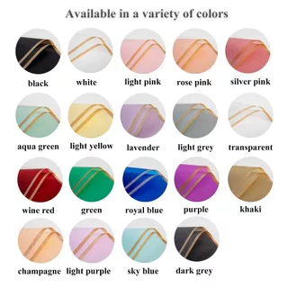 1 ห่อ 10 แผ่น กระดาษห่อดอกไม้ขอบทอง กระดาษห่อของสีเจลลี่ กระดาษด้านน้ำค้างแข็ง กระดาษงานแฮนด์เมดสำหรับนักจัดดอกไม้🎁