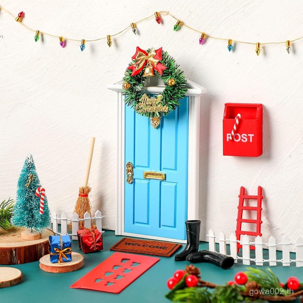 20 ชิ้นคริสต์มาส Elf Fairy ตกแต่งประตู Enchanted Elf ประตูเล็กๆกลางแจ้ง Xmas Decor ไม้ Tiny Miniatur