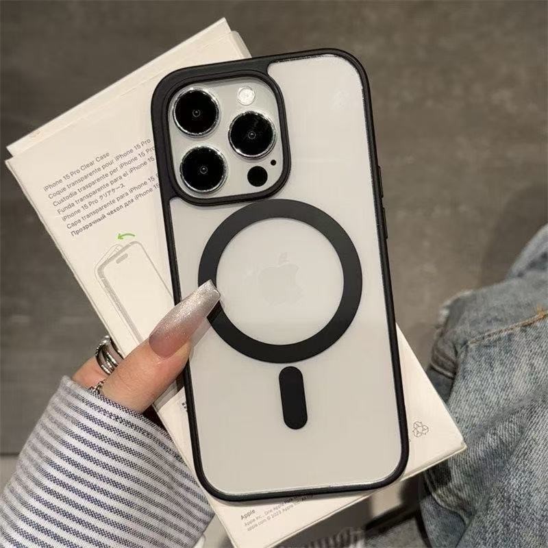 สำหรับiPhone เคสiPhoneลายน่ารัก เสริมสร้างแม่เหล็กอะคริลิคใสกระดานแข็งTPUกรอบนุ่มกันกระแทก  iP17 PRO MAX 1114 13 12 15 - รูปที่ 5