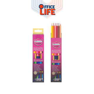 Master Art (มาสเตอร์อาร์ต) สีไม้ แท่งยาว แบบ 12 สี ชนิด 2 หัว ( 1 กล่อง )