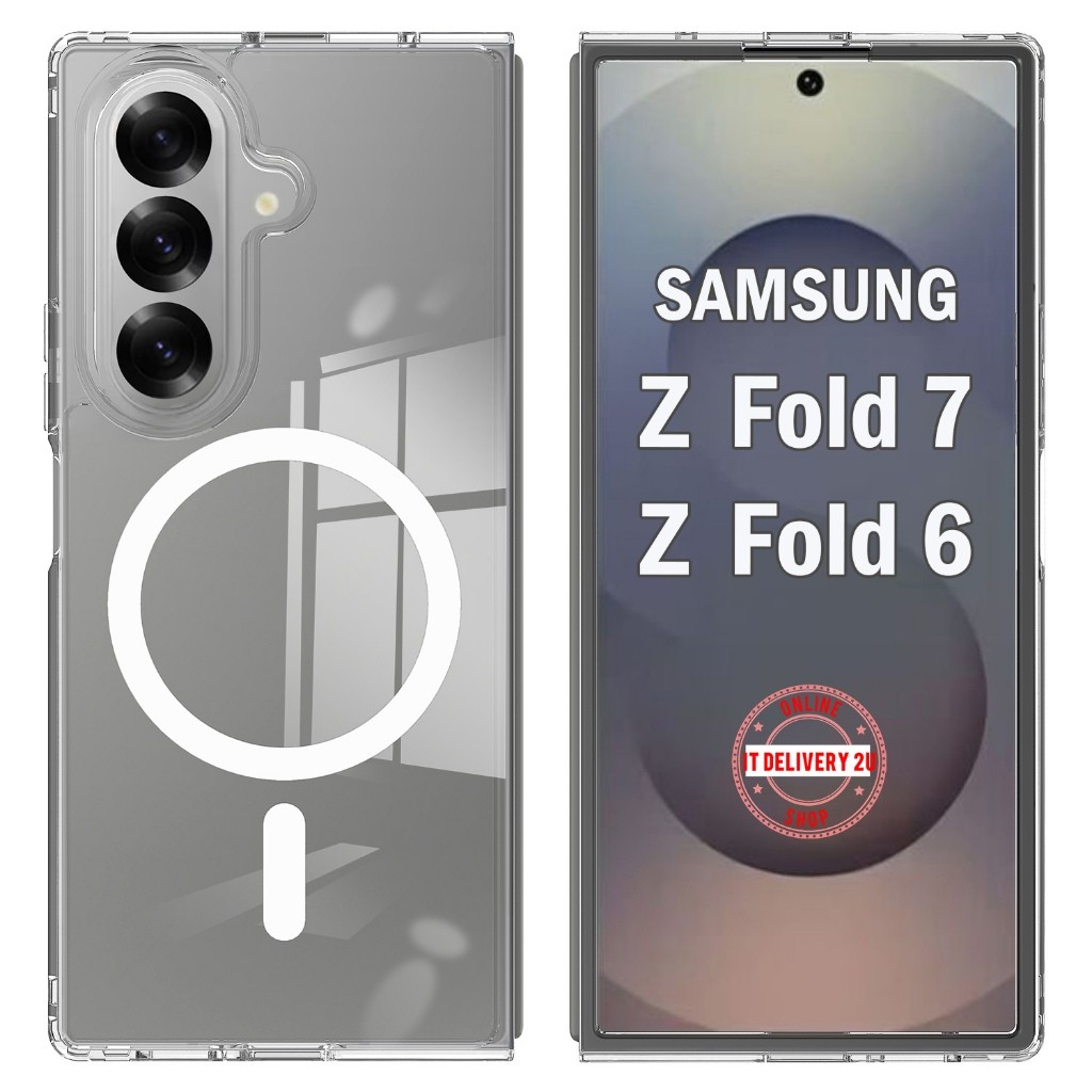 เคสแม่เหล็กชาร์จไร้สาย Samsung Z Fold 7 / Fold 6 เคสใส Samsung Z Fold7 / Fold6 Magnetic Case