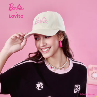 Barbie™ X Lovito แคชชวล หมวกทรงลำลองปักลายสไตล์สำหรับฤดูร้อน เกาหลี อินเทรนด์ LB1AD012