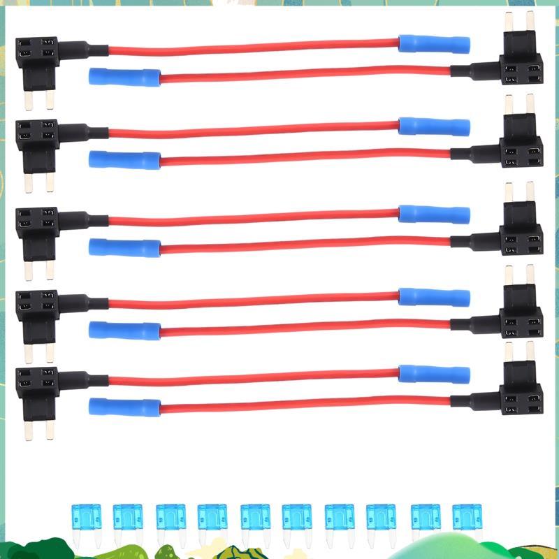 10 แพ็ค - 12V รถ Add-a-cuit Fuse TAP อะแดปเตอร์ Mini Blade Fuse Holder