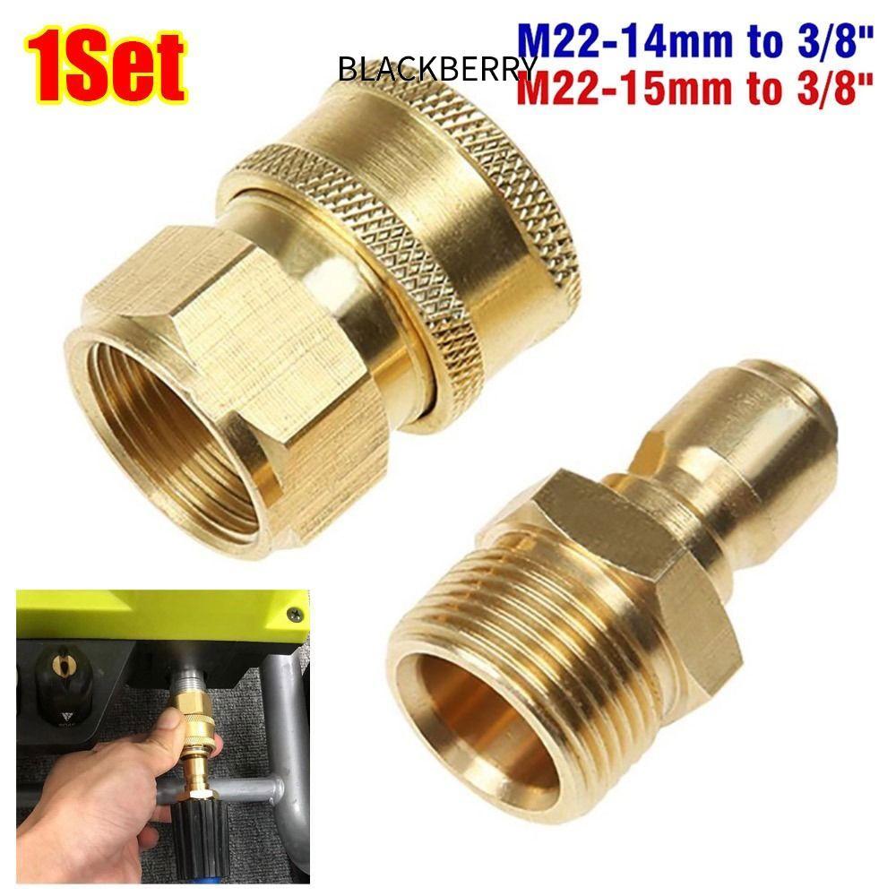 BLACKBERRY 1 ท่อ Joint สําหรับ M22 เครื่องซักผ้าแรงดันสูง อะแดปเตอร์ Coupler ทนทาน M22 14/15 มม. 3/8 M22 Quick Connect Water Outlet