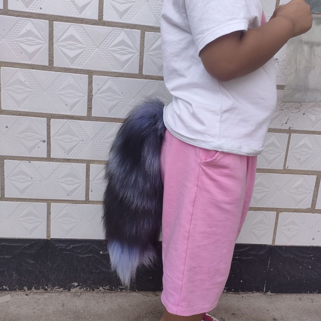 Fox Fur Big Fox Tail Strap แฟชั่นที่ไม่ซ้ํากัน cos Furry จี้จริง Furry Fox Tail Hyuga Xiangyang//♤1.