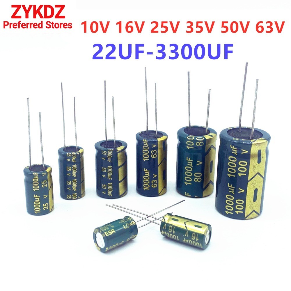 ความถี่ 6.3V 10V 16V 25V 35V 50V 63V 22UF 47UF 100UF 220UF 330UF 470UF 680UF 1000UF 1500UF 2200UF 33