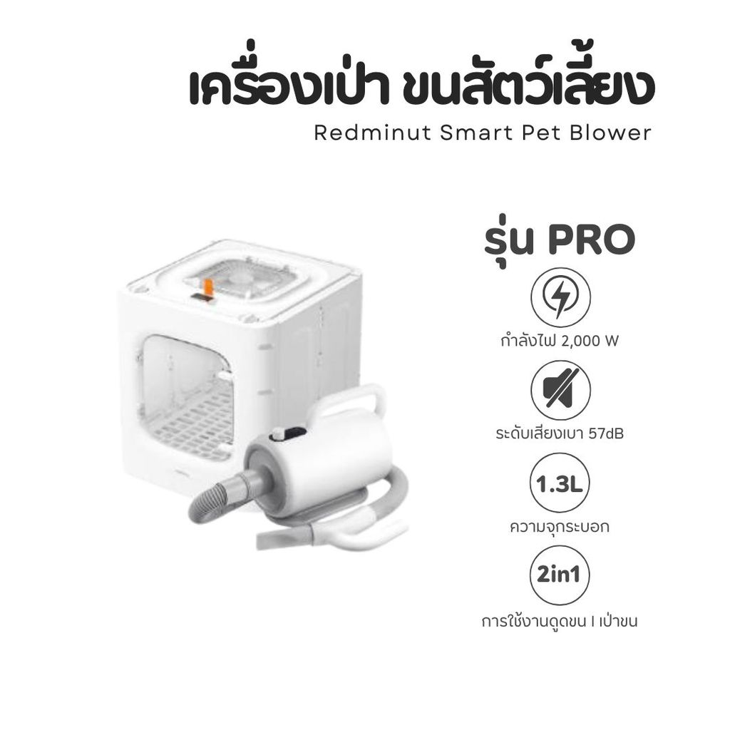 [Bratvee] Redminut ตู้เป่าขนแมว เครื่องเป่าขนแมว ลมแรง แห้งไว บอกอุณหภูมิได้ หน้าจอLED ระบบสัมผัส