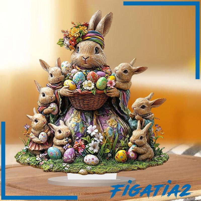 [Figatia2] Easter Bunny Eggs ตุ๊กตาประติมากรรมเครื่องประดับน่ารักหัตถกรรมตกแต่งอะคริลิค