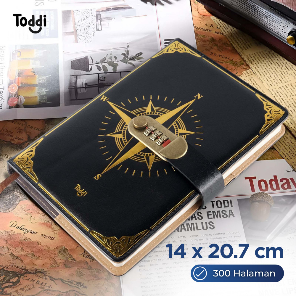Toddi Diary Notebook Journal Notes 80GSM 300 หน้า พร้อมล็อค - JJ-03
