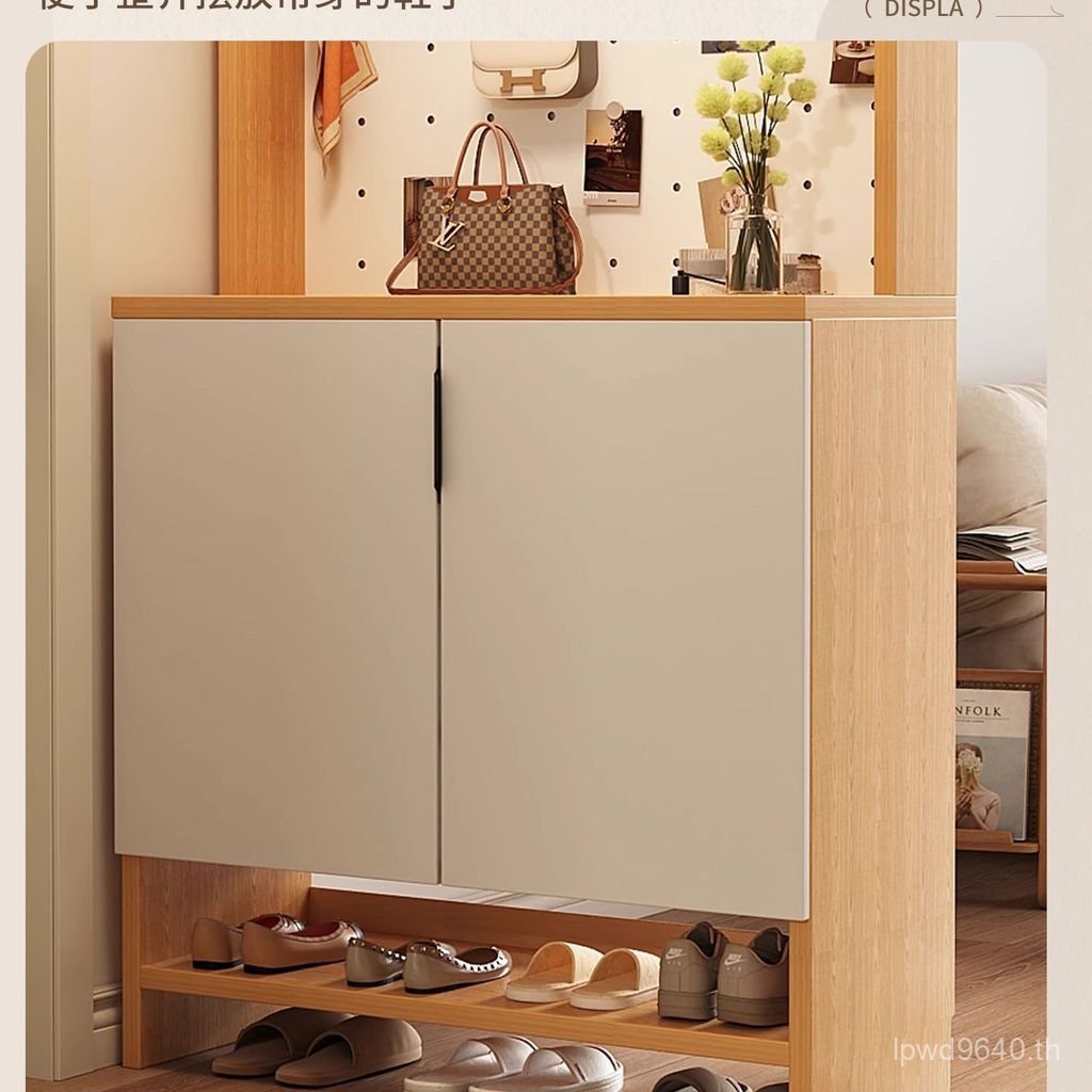 ไม้เนื้อแข็งนอกตู้ในร่มทางเข้าหลุมประตูทางเข้าการจัดเก็บ2025ตู้คณะกรรมการผนังแบบบูรณาการตู้รองเท้ารู