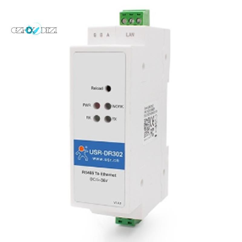 GzhxdiiziUSR-DR302 Din Rail Serial RS485 to Ethernet IP Server Module Ethernet Converter Modbus RTU 
