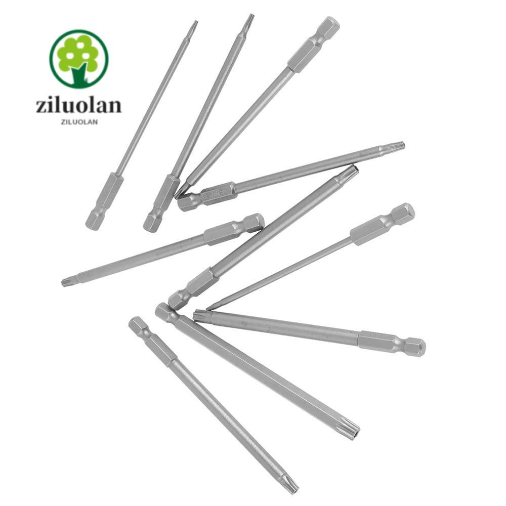 ZILUOLAN 10PCS Security Torx Bit ชุด, T6, T7, T8, T10, T15, T20, T25, T27, T30, T40 4 นิ้ว / 100 มม.