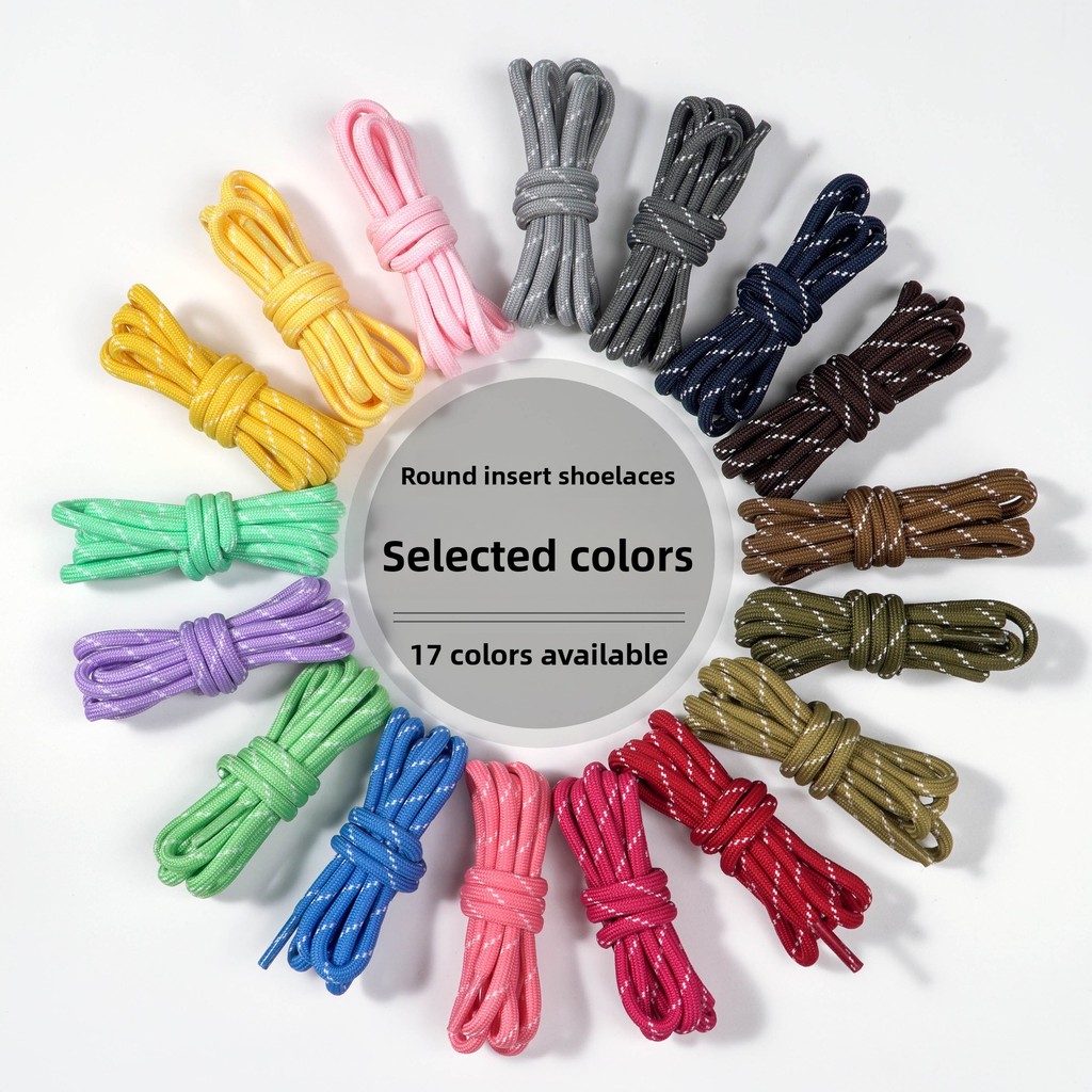 ลูกไม้โพลีเอสเตอร์สีสันสดใส Dotted Twill รอบสําหรับรองเท้าเดินป่าสีดําสีขาว