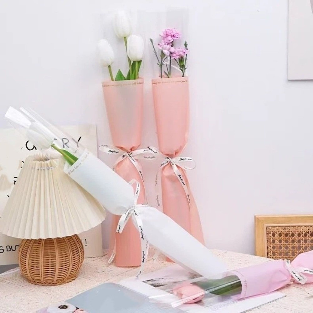 มุ่งหมาย 20ชิ้นกอดถังช่อ,โรแมนติกกันน้ําเดียวดอกไม้ห่อถุง,โปร่งใสแบบบูรณาการพลาสติกการจัดดอกไม้ถุง520การเฉลิมฉลอง - รูปที่ 3