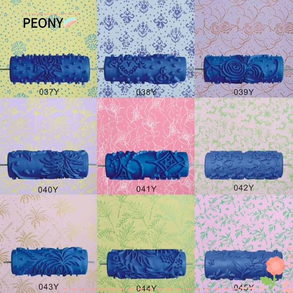 PEONYPAVILION รูปแบบสีตกแต่งผนัง, DIY Arts Grain Paint Roller, Paint Texture วอลล์เปเปอร์แปรง