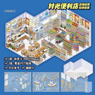 Idako [Xinmo Store Operation Series · 2.0] 4 ชิ้นขนาดใหญ่สติกเกอร์ภูมิทัศน์ 3D จําลองธุรกิจรหัสสินค้า Decompression ตําแหน่ง SS831